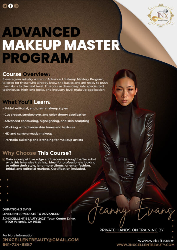 Advanced Makeup Master Program $1,950
